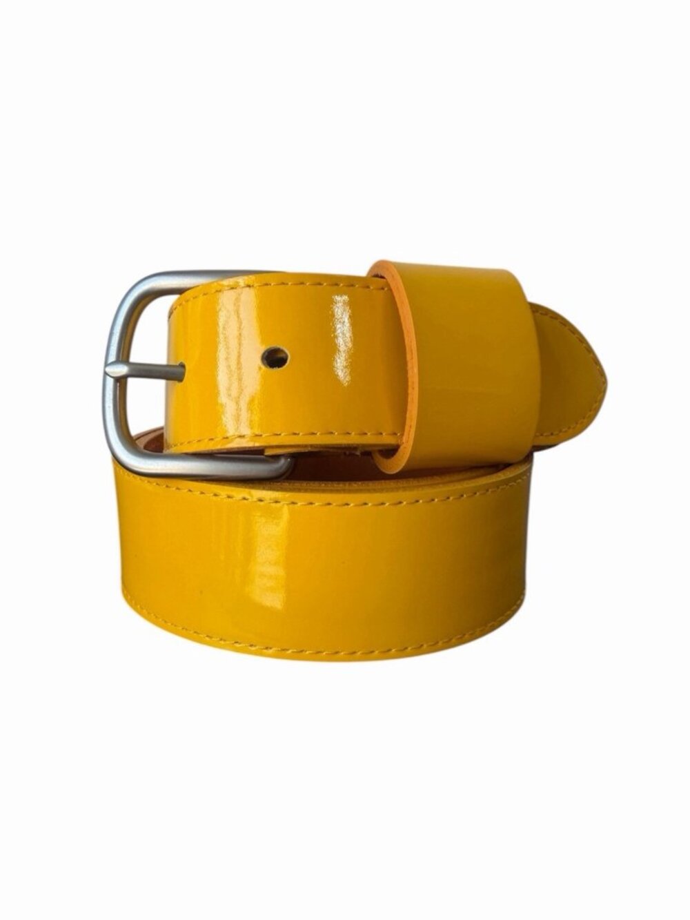 Nokona Leather Goods Yellow Patent Baseball Men's Belt 36"